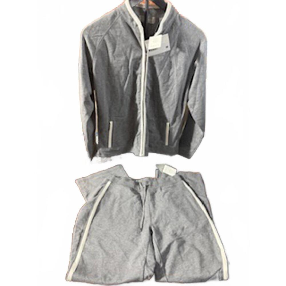 Liz Claiborne Women's Gray Sweatshirt Sweatpants Tracksuit Set Size Small/Medium